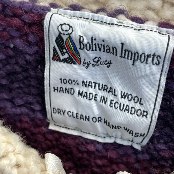 Vintage Cowichan Hand-Knit Wool Sweater, Men's L - Picture 2 of 3